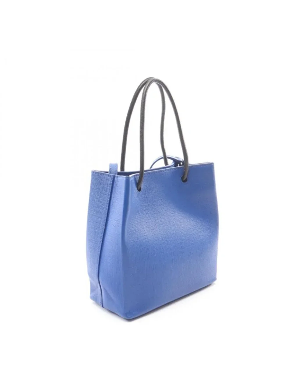 Balenciaga Tote Shopping Xxs 2-Way Blue Black Leather
